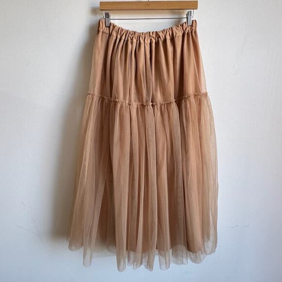 ELIZA FAULKNER Beige Tulle Tilly Maxi Skirt - Picture 2 of 9